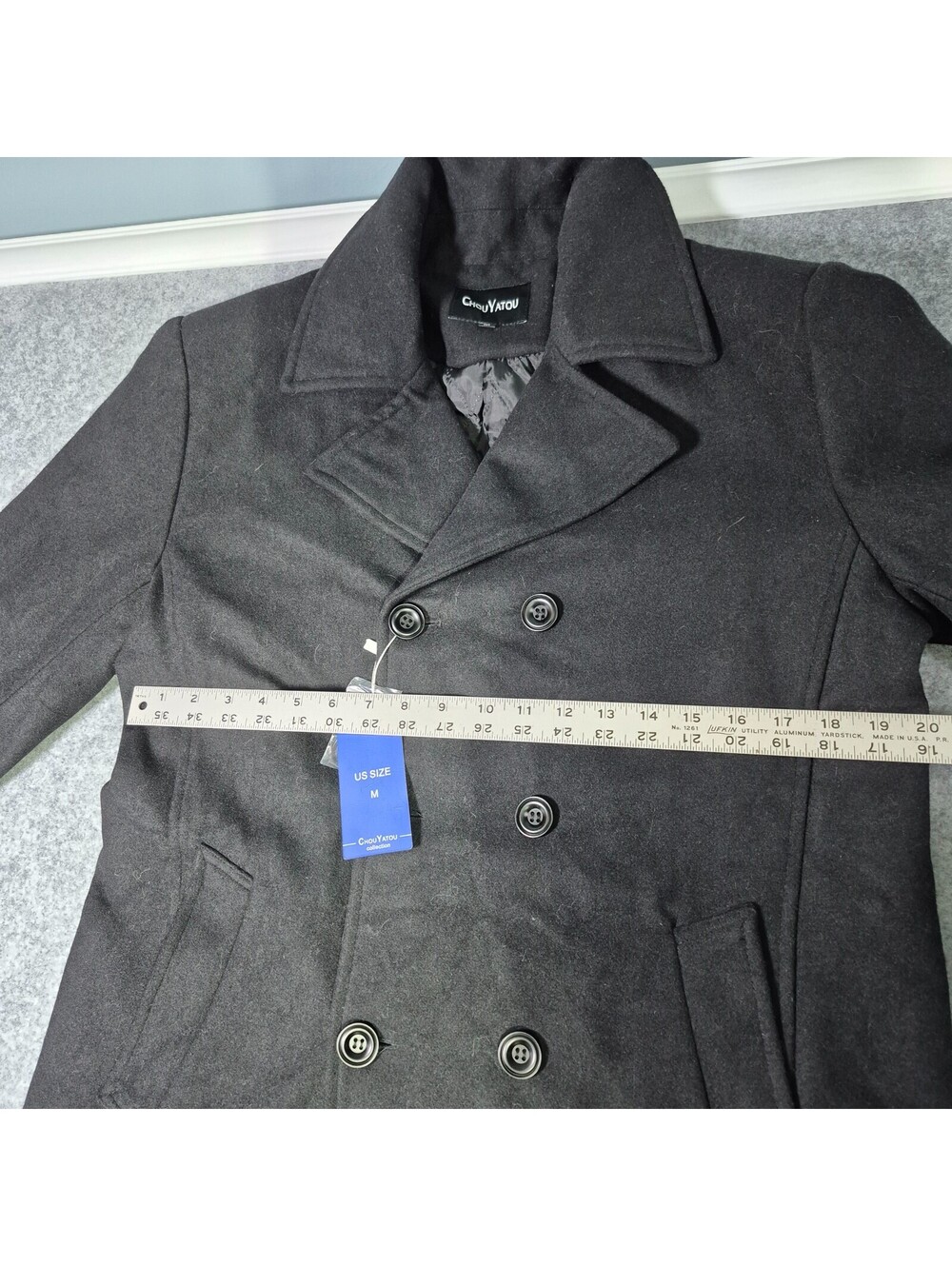 NEW Men's Winter Wool Blend Black Jacket Size Medium ClassicBusiness Casual